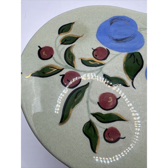 Re-Go California Pottery 1952 # 201 Cigarette Trinket Box with Lid Plums Cherrys - Picture 4 of 8